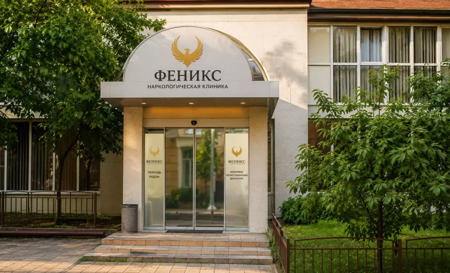 Вход в наркологическую клинику «Феникс» в Чернушке
